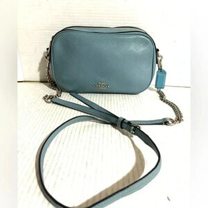 Coach blue leather crossbody handbag